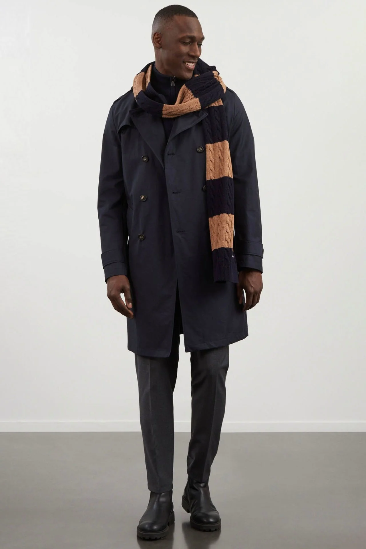 Trench coat déperlant bleu marine
