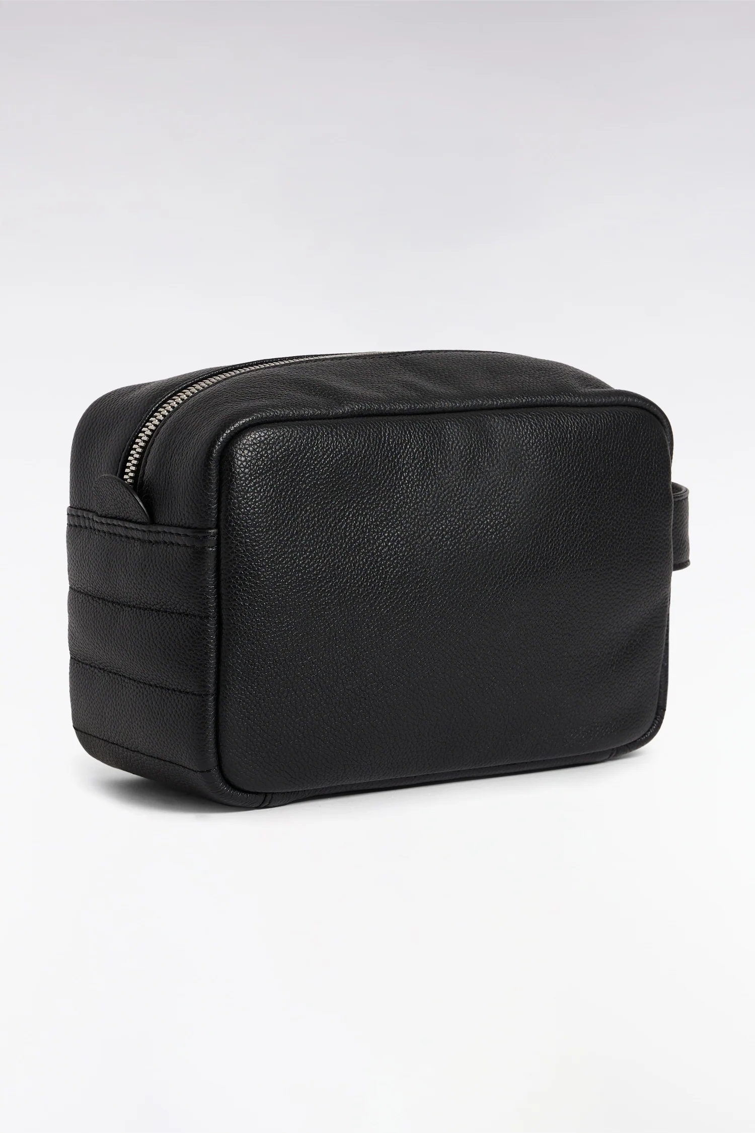 Trousse de toilette en cuir grainé noir - Image 2